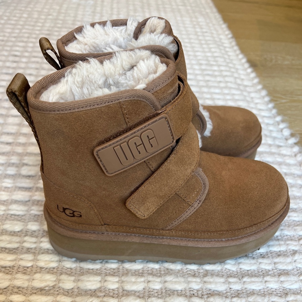 Ugg platform boots with velcro